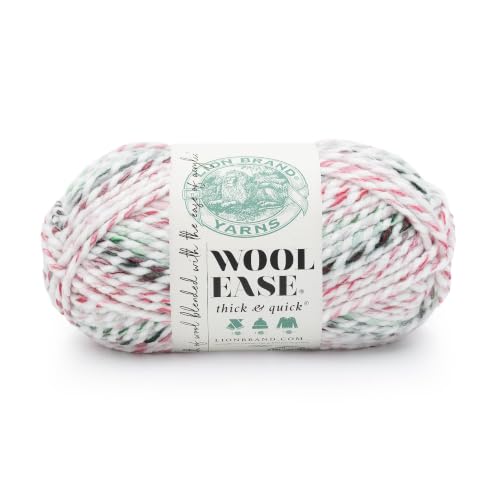 Image of Lion Brand Yarn, Wool-Ease Thick & Quick, Sleighberry, Multicolor, 1 Pack | Super Bulky Wool Acrylic Blend Fiber for Soft Hats, Sweaters, Chunky Blankets, Yarn for Crochet, Knitting, Crafts, Weaving