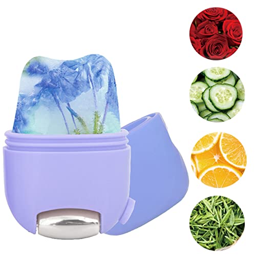 Ice Face Roller - 2 In 1 Ice Roller for Face & Eyes, Mini Beauty Silicone Ice Face Roller, Facial Roller Face Puffiness