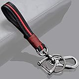 QIAOBA Car Key Chain,Handmade Premium Leather Valet Keychain