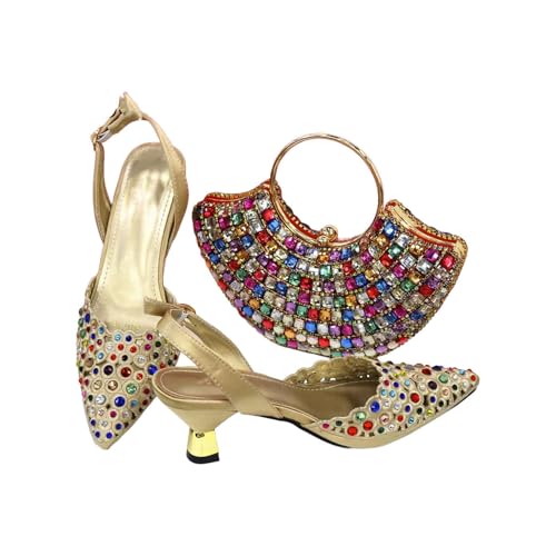 Women Shoes And Bag Set Pumps Women High Heels With Handbag Clutch Femmes Sandales