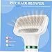 FRCOLOR Pet Cat Dog Hair Dryer Brush with Adjustable Temperature Settings Quiet Pet Grooming Blower for Cats and Suitable for Home Use