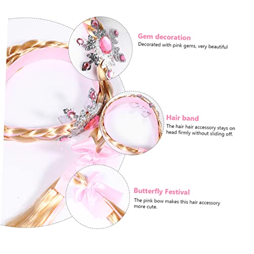 jojofuny 2 Pçs Rabo De Cavalo Colorido Desempenho Bandana Princesa Acessórios Cosplay Vestido Peruca