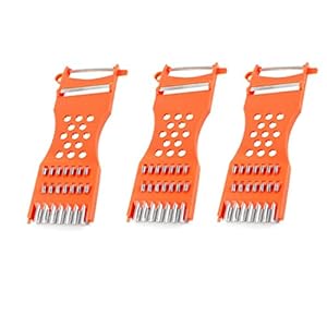 YXQ Vegetable Peeler,3 Pcs Multifunction Metal Scraper Fruit Grater Kitchen Slicer Tool Vegetable Grater (Orange Red)