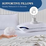 Oreillers Taille standard Ensemble de 4,Oreillers standard en microfibre douce avec fibre creuse, oreillers de lit de l'hôtel pour dormir 4 Pack pour le dos, Sleeper Stoamch