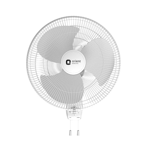 Orient Electric Wall 97 | High Speed Wall Fan for Home | 100% Copper Motor | 90 Degree Oscillation with Tilt Mechanism | 3 Speed Pull Cord | Thermal Overload Protection | Military Grade Guard | White view 1