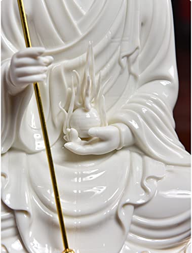 Estatua Ksitigarbha Bodhisattva Budista 14 pulgadas Blanca miniatura 5