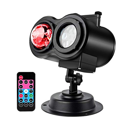 Diditech Projector, 2 in 1 Ripple Ocean 12 Slide Patterns Led Flashlight, Waterproof Outdoor/Indoor Landscape Decoration Lighting for Christmas, Halloween, Multicolor