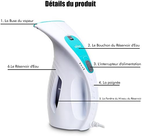 180ml Portable Garment Steamer, 800W Powerful Clothes Steamer, ETL Approved Handheld Fabric Steamer, Travel Steamers for Clothes and Curtains - White