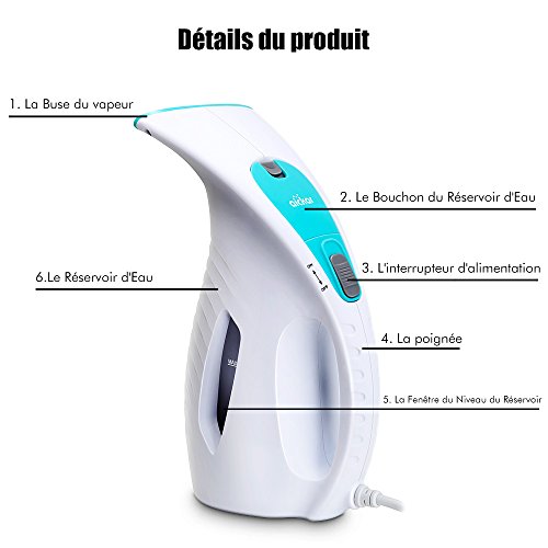 180ml Portable Garment Steamer, 800W Powerful Clothes Steamer, ETL Approved Handheld Fabric Steamer, Travel Steamers for Clothes and Curtains - White