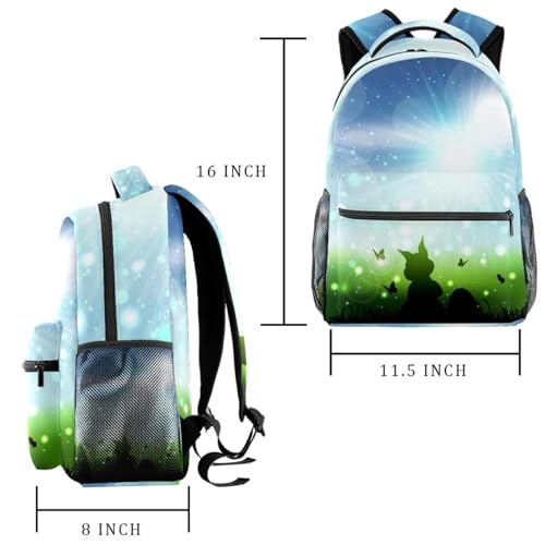 Sac à dos d'école lapin de Pâques multicolore pour filles et adolescents