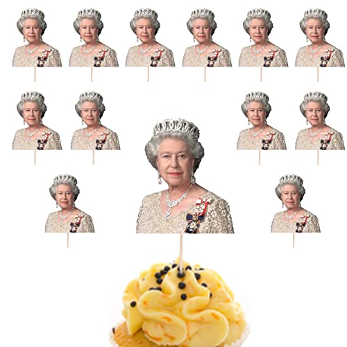 Bisenty Queen Jubilee Kuchendekorationen, Queen Elizabeth Kuchendeckel, Jubiläums-Kuchendekorationen, Queen's Platinums Jubilee Celebration Cake Toppers Dekorationen Cover