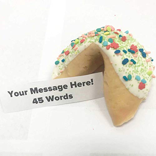 Jumbo Custom Fortune Cookie | Personalize Your Message | Hand Dipped In Chocolate | 'Fiesta' Sprinkles #TOP2