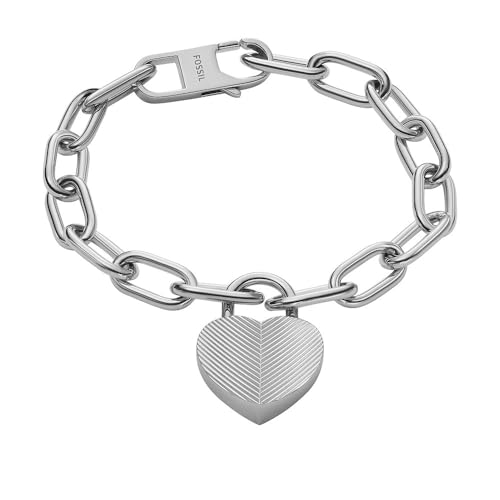 Fossil Damenarmband Harlow Linear Texture Heart Edelstahl, JF04659040
