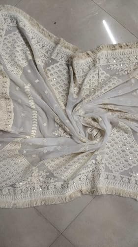 Étole georgette brodée avec zari pour sublimer une robe trop simple