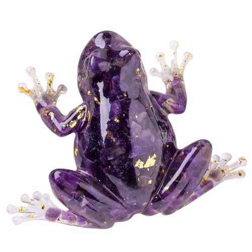 Natural Crystal Gravel Resin Frog Figurines - Healing Zen Decor ...