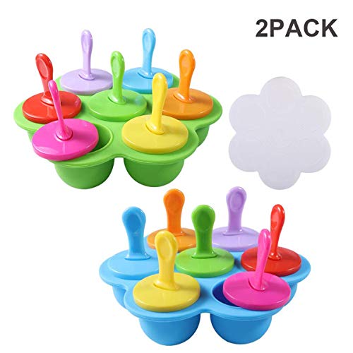 Zeattain Silicone Popsicle Mold Ice Pop Molds Maker Popsicle Molds Baby Food Freezer