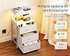 Coleshome Comodino Camera da Letto, con Presa di Corrente e 2 Luci USB e LED, Comodini Camera da Letto con 3 Cassetti in Tessuto e 2 Vano Portaoggetti, 40 * 30 * 70cm, Confezione da 1 #5