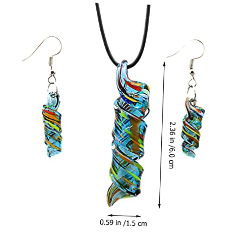Collar mujer cristal azul pendientes de mujer y joyería de moda 4