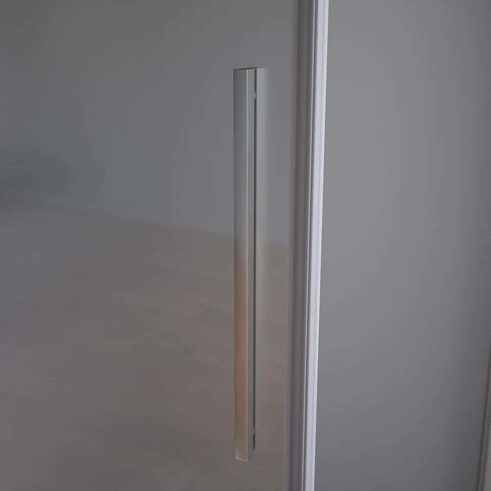 Box doccia 80x80cm con apertura a battente e parete fissa, profili cromati e vetro da 6mm opaco h195 | Elba