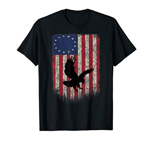 Betsy Ross 1776 Patriotic American Flag Tshirt Eagle
