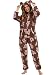 ORANDESIGNE Pyjama Combinaison Femme Hiver Polaire Capuche Begummy Chaud Teddy Bear Imprimé Barboteuse Grande Taille Manche Longue Noël Loungewear Onesie Pajama Rose S