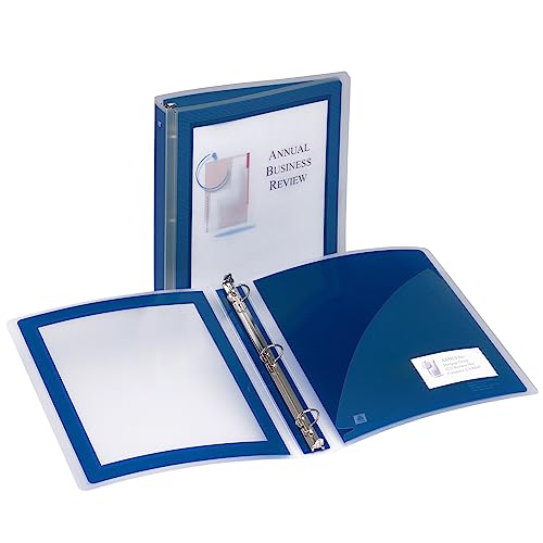 Avery® Flexi-View® 3 Ring Binder, 1" Round Rings, Navy Blue, Pack Of 12 #TOP1