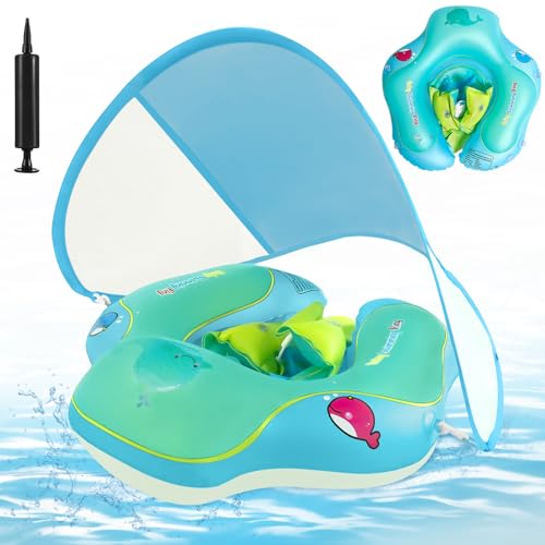 XUNIVERS Schwimmring Baby mit Abnehmbarem Sonnendach,Aufblasbarer...
