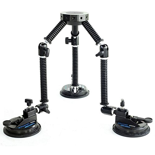 CAMTREE G-51 Professional Gripper Campod Car Mount Stabilizer - Black Triple Vacuum Suction