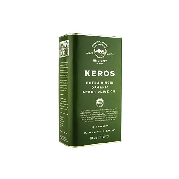 Ancient-Foods--Organic-Greek-Extra-Virgin-Olive-Oil-Cold-Pressed--1000-Year-Old-Trees--High-Phenolic-Chefs-Favorite-Mountain-Keros-101oz-3L Ancient Foods Keros Greek Organic Extra Virgin Olive Oil – Cold Pressed Olive Oil from Greece, High Phenolic Organic Olive Oil from 1000 Year Old Trees, New Harvest for 2023 (101oz, 3L)