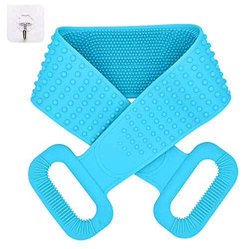 Mohigher 30" Silicone Back Scrubber for Shower (Blue)