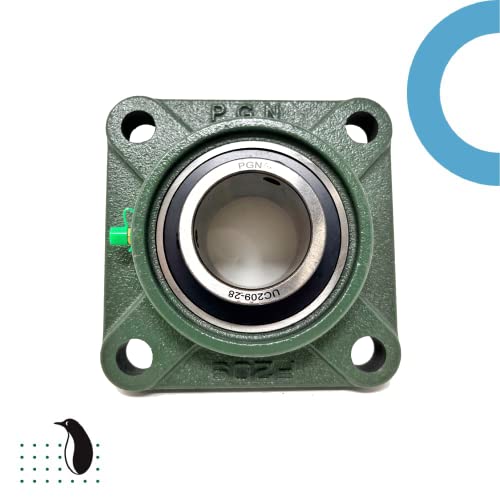 Pgn Ucf209-28 Pillow Block Bearing - Pack Of 2 Square Flange Mounted Pillow Block Bearings - Chrome Steel Bearings With 1 3/4" Bore - Self Alignment #TOP1