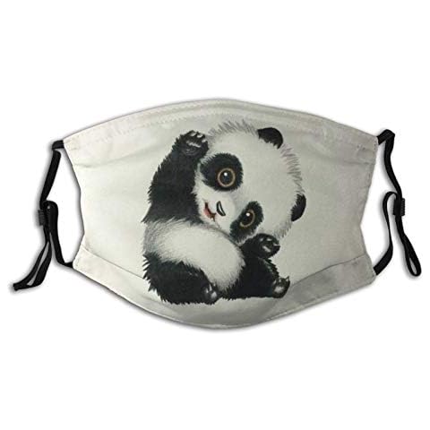 Baby-Panda Face Mask Unisex Balaclava Mouth Cover With Filter Windproof Dustproof Adjustable Mask - red - 1 pcs Cover