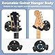 DOMMI Gitarrenhalter für die Wand, Gitarrenhalterung Wand mit drehbarem Gummihaken für Gitarren aller Größen, U-förmiger Gitarren Wandhalterung aus Massivem Metall für E-Gitarre