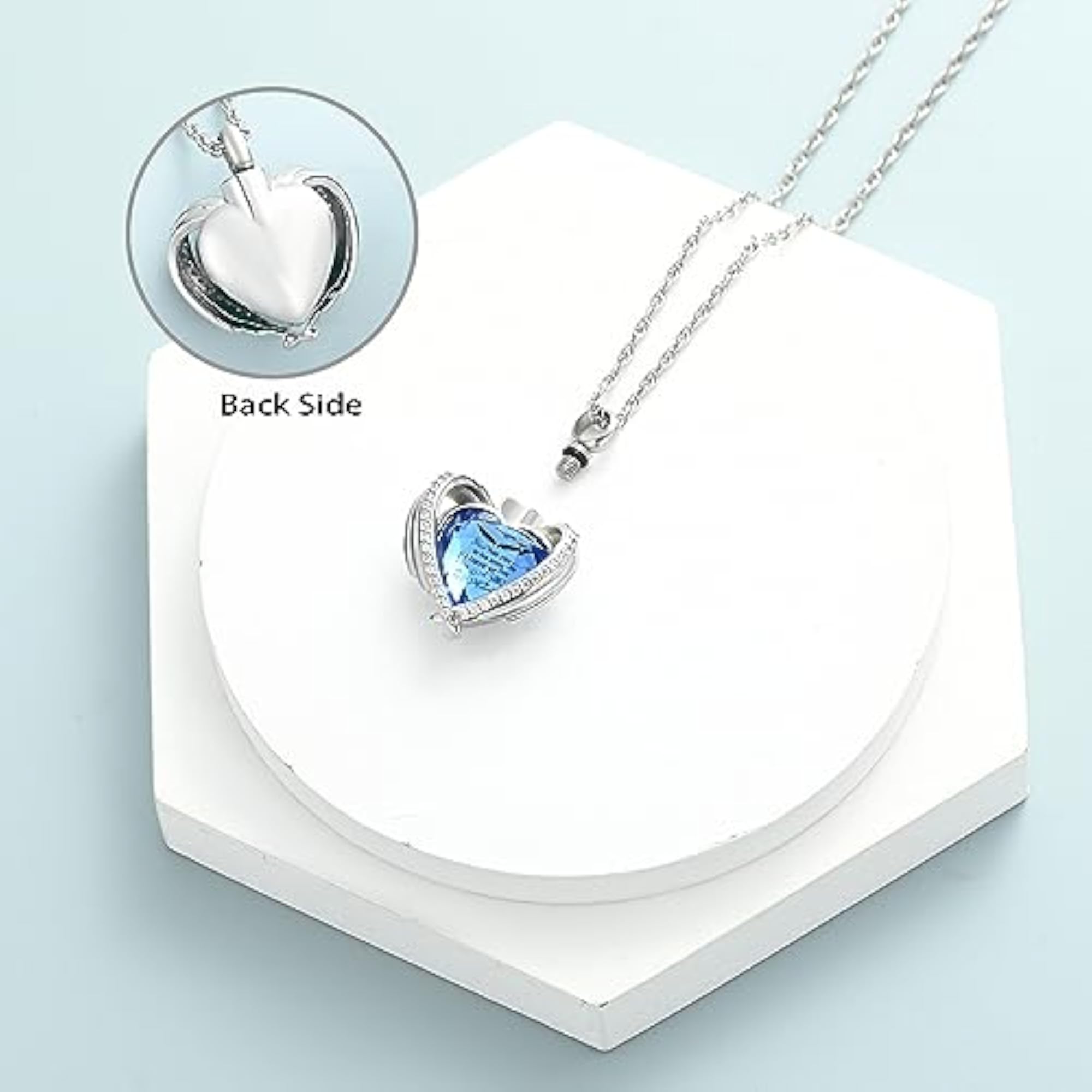 Cremation Heart Urn Necklace for Ashes, Keepsake Pendant