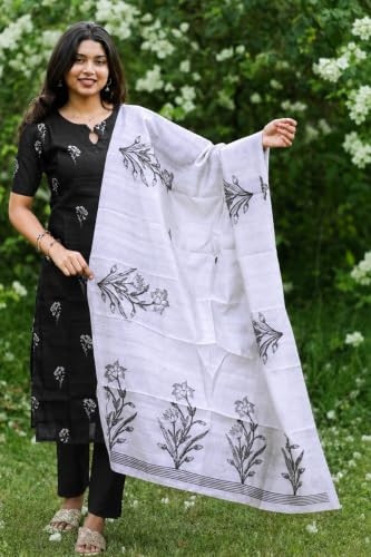Image of Sun Fashion And Lifestyle Kurta Sets for Woman | Kurti Set | Women's 3 Piece Kurta Pant Dupatta Set |Chanderi Silk Kurta Woman | Elegant Suit for Women | Dupatta