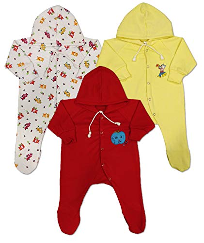 Image of New Born Baby Clothes Set Romper & Sleepsuit For Baby 0-3 Months (Pack of 3)