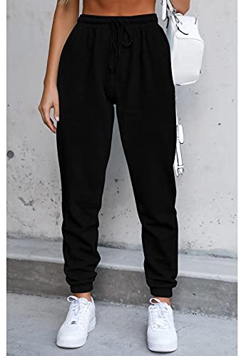 Vamjump Womens Fashion Sweatsuit Outfits Set 2 Piece Sports Tracksuit Casual Jogger Set, Black/White, M #TOP4