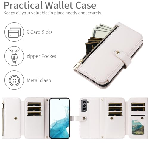 Zipper Wallet Case for Samsung Galaxy S21 Plus S21+ 5G Women Men White by WWAAYSSXA - Used condition - Image 3