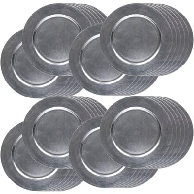 Ashland 6 Sheets (48 total) 13” Silver Round Charger Plate by Celebrate It - Table Setting for Weddings, Birthdays, Engagement Parties, and Holidays - Bulk 8 Pack Ashland 6 Sheets (48 total) 13” Silver Round Charger Plate by Celebrate It - Table Setting for Weddings, Birthdays, Engagement Parties, and Holidays - Bulk 8 Pack