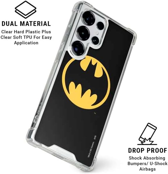 Skinit Clear Phone Case Compatible with Galaxy S25 Ultra - Officially Licensed DC Comics Batman Logo Design