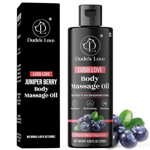 Organic - Berry Edible Body Massage Oil - Revitalising, Detoxifying & No Stain | Non-Sticky Aromatherapy Oil With Lime & Juniper Berry Essential Oil