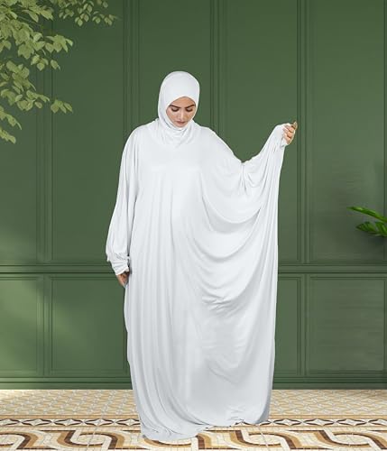 Image of Mehar Namazi Muslim Prayer Dress for Women |Modest Islamic Namaz Dress with Hijab | Soft Strechable Fabric Zunaira Farasha Namaz Outfit