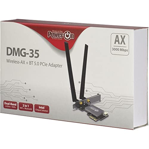 Adaptador PCIe Wi-Fi 6 3000 Mbps Inter-Tech DMG-35 tarjeta interna Bluetooth 5.0 PC 5