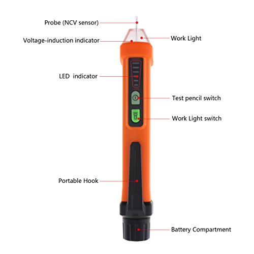 220V ~ 250V Portable Electrical Smart Socket Tester & 50-60Hz AC 12-1000V Pen Circuit Detector-E1518UK