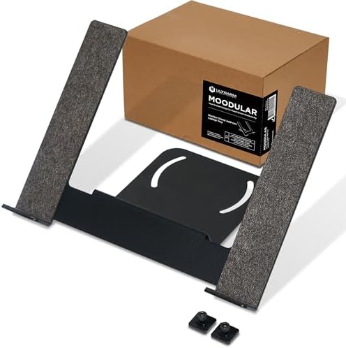 Moodular Wooden Monitor Stand Add-ons Laptop Tray Mount [Accessory Only - Requires Moodular Wooden Monitor Stand Slide Rails for Use] Black MSA-LT