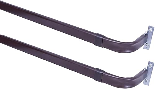 Barra individual resistente, barra de cortina con costura de bloqueo de 18 a 28 pulgadas de ancho ajustable, proyección de 2 1/2 pulgadas,