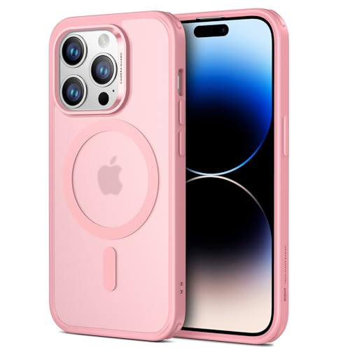 ESR for iPhone 14 Pro Case, Compatible with MagSafe, Shockproof Military-Grade Protection, Scratch-Resistant Back, Magnetic Phone Case for iPhone 14 Pro, Classic Hybrid Case, Frosted Pink by ESR - Used condition - US$6.10