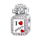 Ciondolo a forma di bottiglia di profumo in argento Sterling 925, per braccialetti Pandora, con zirconia cubica, in confezione regalo