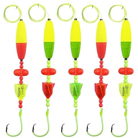Skipaelf Catfish Rig Catfish Float Rigs,Catfishing Tackle Floats with Rattler Catfishing Equipment,5pcs Santee Cooper Rigs for Catfish Fishing 6/0 Circle Hooks Cover