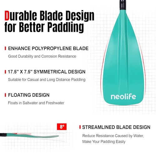 WONITAGO SUP Paddleboard Paddle with Aluminum Shaft and Nylon Blade, Lightweight Stand Up Paddle Board Oars, Adjustable170-210 cm/68-84 inch, Tael - Thumbnail 2